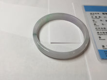Load image into Gallery viewer, 50.3mm certified 100% natural Type A sunny green white/purple(春带彩) slim jadeite jade bangle BS166-1621
