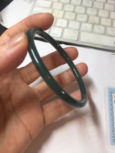 Load image into Gallery viewer, 59mm Certified Type A 100% Natural light black/green/gray Guatemala slim round cut Jadeite bangle PJ80-0672
