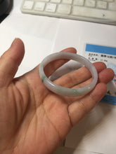 Load image into Gallery viewer, 50.3mm certified 100% natural Type A sunny green white/purple(春带彩) slim jadeite jade bangle BS166-1621
