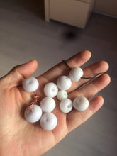 Load image into Gallery viewer, Type A 100% Natural white/light purple drum shape Jadeite Jade bead/pendant BF95
