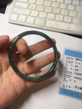 Load image into Gallery viewer, 58.2mm Certified Type A 100% Natural dark green/blue/gray/black Guatemala Jadeite bangle pj96-3462

