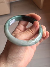 Load image into Gallery viewer, 56.6mm certified 100% natural Type dark green/ gray jadeite jade bangle AU56-4021
