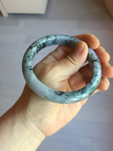 Load image into Gallery viewer, 60.7mm Certified Type A 100% Natural dark green/red/purple/gray Snowy Pine Mountain Jadeite Jade bangle PE115-1209
