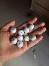 Load image into Gallery viewer, Type A 100% Natural white/light purple drum shape Jadeite Jade bead/pendant BF95
