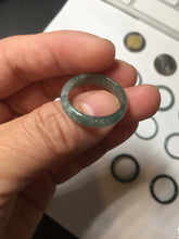Load image into Gallery viewer, 18.1mm size 8 100% natural type A icy watery green/blue slim style Guatemala jadeite jade band ring group  BP75
