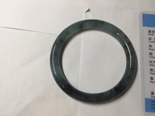 Load image into Gallery viewer, 55.4mm Certified Type A 100% Natural icy watery dark green/gray round cut Jadeite bangle AA133-6936
