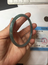 Load image into Gallery viewer, 60.5mm Certified Type A 100% Natural icy watery deep sea dark green/blue/purple/gray/black Guatemala round cut Jadeite bangle PB133-1486
