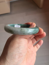 Load image into Gallery viewer, 56.6mm certified 100% natural Type dark green/ gray jadeite jade bangle AU56-4021
