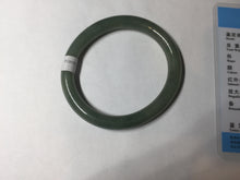 Load image into Gallery viewer, 50.5mm certificated Type A 100% Natural dark green/gray round cut oval Jadeite Jade bangle BK47-2879
