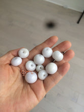 Load image into Gallery viewer, Type A 100% Natural white/light purple drum shape Jadeite Jade bead/pendant BF95
