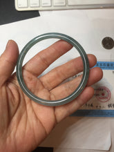 Load image into Gallery viewer, 60.5mm Certified Type A 100% Natural icy watery deep sea dark green/blue/purple/gray/black Guatemala round cut Jadeite bangle PB133-1486
