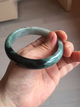 Load image into Gallery viewer, 56.6mm certified 100% natural Type dark green/ gray jadeite jade bangle AU56-4021
