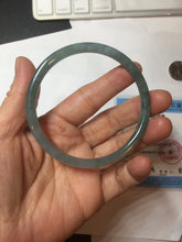 Load image into Gallery viewer, 60.5mm Certified Type A 100% Natural icy watery deep sea dark green/blue/purple/gray/black Guatemala round cut Jadeite bangle PB133-1486
