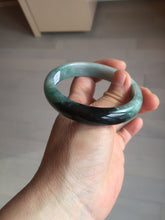 Load image into Gallery viewer, 56.6mm certified 100% natural Type dark green/ gray jadeite jade bangle AU56-4021

