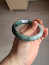 Load image into Gallery viewer, 56.6mm certified 100% natural Type dark green/ gray jadeite jade bangle AU56-4021
