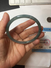 Load image into Gallery viewer, 60.5mm Certified Type A 100% Natural icy watery deep sea dark green/blue/purple/gray/black Guatemala round cut Jadeite bangle PB133-1486
