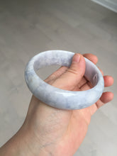 Load image into Gallery viewer, 59mm Certified Type A 100% Natural light purple white chubby broad style Jadeite Jade bangle BM98-4481
