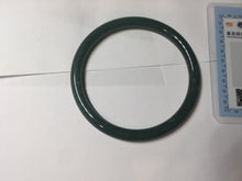 Load image into Gallery viewer, 56.3mm Certified Type A 100% Natural dark green/blue/gray with Guatemala slim round cut Jadeite bangle PH14-2352
