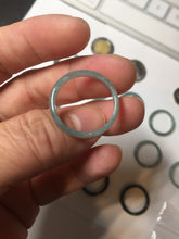 Load image into Gallery viewer, 18.1mm size 8 100% natural type A icy watery green/blue slim style Guatemala jadeite jade band ring group  BP75
