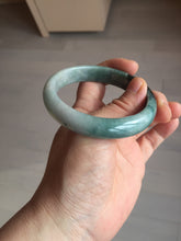 Load image into Gallery viewer, 56.6mm certified 100% natural Type dark green/ gray jadeite jade bangle AU56-4021
