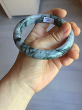 Load image into Gallery viewer, 60.7mm Certified Type A 100% Natural dark green/red/purple/gray Snowy Pine Mountain Jadeite Jade bangle PE115-1209
