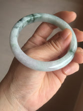 Load image into Gallery viewer, Shopify only 55.3mm Type A 100% Natural light green flying flowers Jadeite Jade bangle E152-2440
