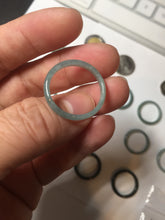 Load image into Gallery viewer, 18.1mm size 8 100% natural type A icy watery green/blue slim style Guatemala jadeite jade band ring group  BP75
