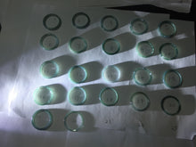 Load image into Gallery viewer, 18.8mm size 8 3/4 100% natural type A icy watery green/blue slim style Guatemala jadeite jade band ring group PE78

