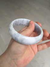 Load image into Gallery viewer, 59mm Certified Type A 100% Natural light purple white chubby broad style Jadeite Jade bangle BM98-4481
