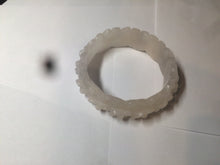 Load image into Gallery viewer, 55mm 100% natural light pink/gray/beige/white Quartzite (Shetaicui jade) carved flowers bangle SY52
