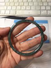 Load image into Gallery viewer, 59.5mm Certified Type A 100% Natural dark green/blue/gray/black Guatemala Jadeite bangle PJ97-3444
