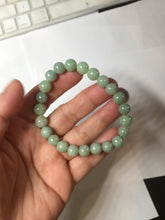 Load image into Gallery viewer, 7.5-9mm size 50-58mm 100% natural type A green jadeite jade beads bracelet group BS168
