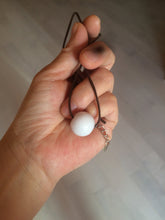 Load image into Gallery viewer, Type A 100% Natural white/light purple drum shape Jadeite Jade bead/pendant BF95
