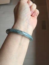 Load image into Gallery viewer, 55.4mm Certified Type A 100% Natural icy watery dark green/gray round cut Jadeite bangle AA133-6936
