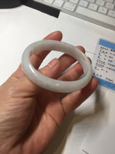 Load image into Gallery viewer, 52mm certified type A 100% Natural sunny green/white/purple oval jadeite jade bangle BK117-0281
