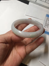 Load image into Gallery viewer, 52mm certified type A 100% Natural sunny green/white/purple oval jadeite jade bangle BK117-0281
