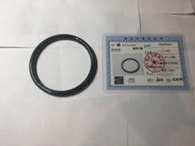 Load image into Gallery viewer, 60.5mm Certified Type A 100% Natural icy watery dark green/blue/gray with Guatemala slim round cut Jadeite bangle PH15-2341
