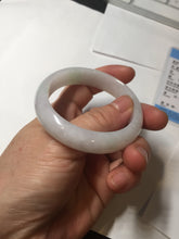 Load image into Gallery viewer, 52mm certified type A 100% Natural sunny green/white/purple oval jadeite jade bangle BK117-0281
