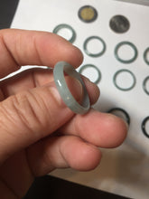 Load image into Gallery viewer, 18.1mm size 8 100% natural type A icy watery green/blue slim style Guatemala jadeite jade band ring group  BP75
