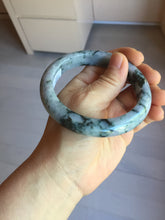Load image into Gallery viewer, 60mm Certified Type A 100% Natural dark green/purple/gray Snowy Pine Mountain Jadeite Jade bangle PE113-1218
