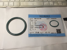 Load image into Gallery viewer, 56.5mm Certified Type A 100% Natura dark blue/green/gray/black Guatemala slim round cut Jadeite bangle PJ98-2453
