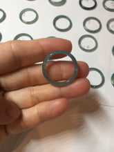 Load image into Gallery viewer, 18.5mm size 8 1/2 100% natural type A icy watery green/blue slim style Guatemala jadeite jade band ring group PE79
