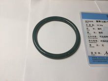 Load image into Gallery viewer, 56.5mm Certified Type A 100% Natura dark blue/green/gray/black Guatemala slim round cut Jadeite bangle PJ98-2453
