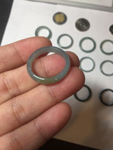 Load image into Gallery viewer, 18.1mm size 8 100% natural type A icy watery green/blue slim style Guatemala jadeite jade band ring group  BP75
