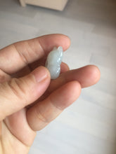 Load image into Gallery viewer, 100% natural type A dark green/light green/white/gray jadeite jade fox pendant necklace PC123
