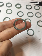 Load image into Gallery viewer, 18.5mm size 8 1/2 100% natural type A icy watery green/blue slim style Guatemala jadeite jade band ring group PE79
