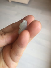 Load image into Gallery viewer, 100% natural type A dark green/light green/white/gray jadeite jade fox pendant necklace PC123
