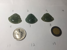Load image into Gallery viewer, 100% Natural type A icy watery dark green(老油青) happy Buddha jadeite pendant BD190
