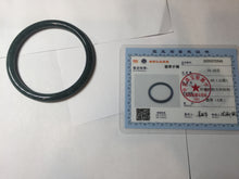 Load image into Gallery viewer, 54.5mm Certified Type A 100% Natural dark green/blue/gray with Guatemala slim round cut Jadeite bangle PH17-2345

