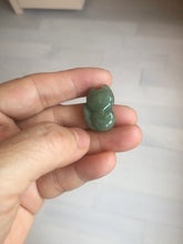Load image into Gallery viewer, 100% natural type A dark green/light green/white/gray jadeite jade fox pendant necklace PC123
